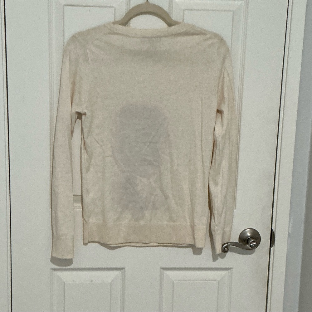 Banana Republic Graphic Size S Cream Sweater with Dog Print Light Weight - Picture 3 of 3
